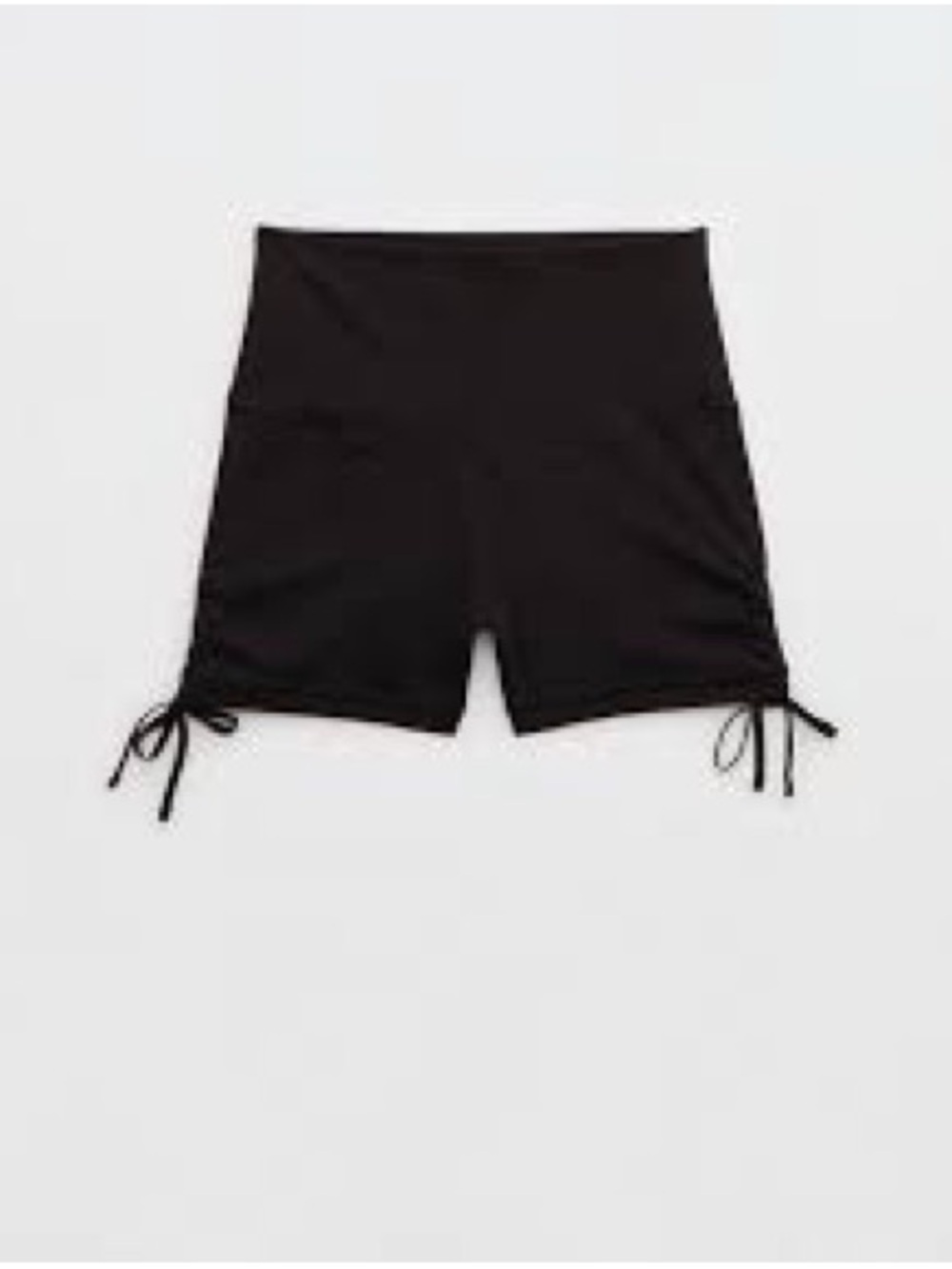 OFFLINE by Aerie Real Me High Waisted Ruched Tie Bike Shorts XS Black